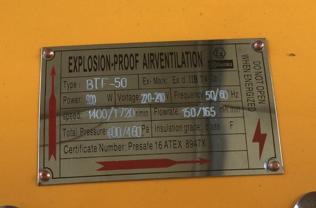 Ex Electric Ventilation Fan NamePlate.png